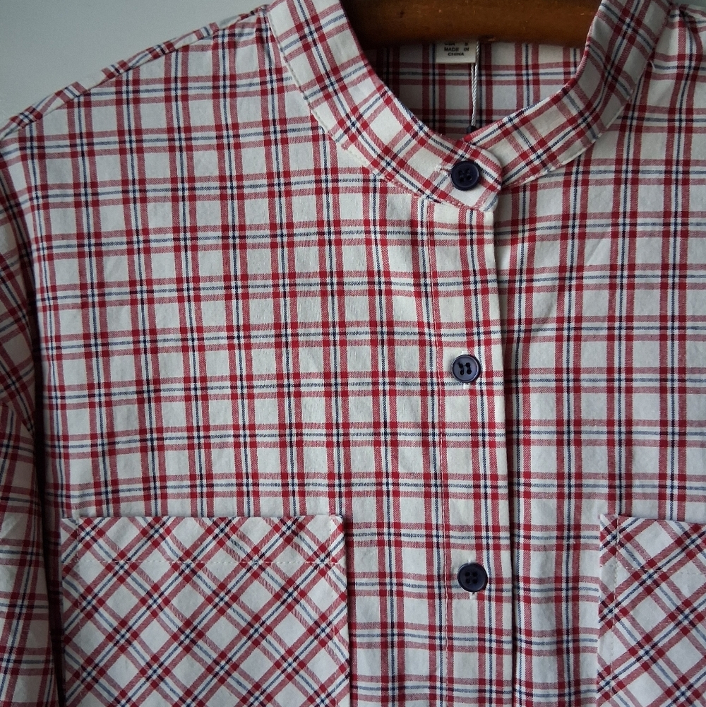 Anthropologie The Korner Plaid Check Button Up Top - Picture 6 of 13